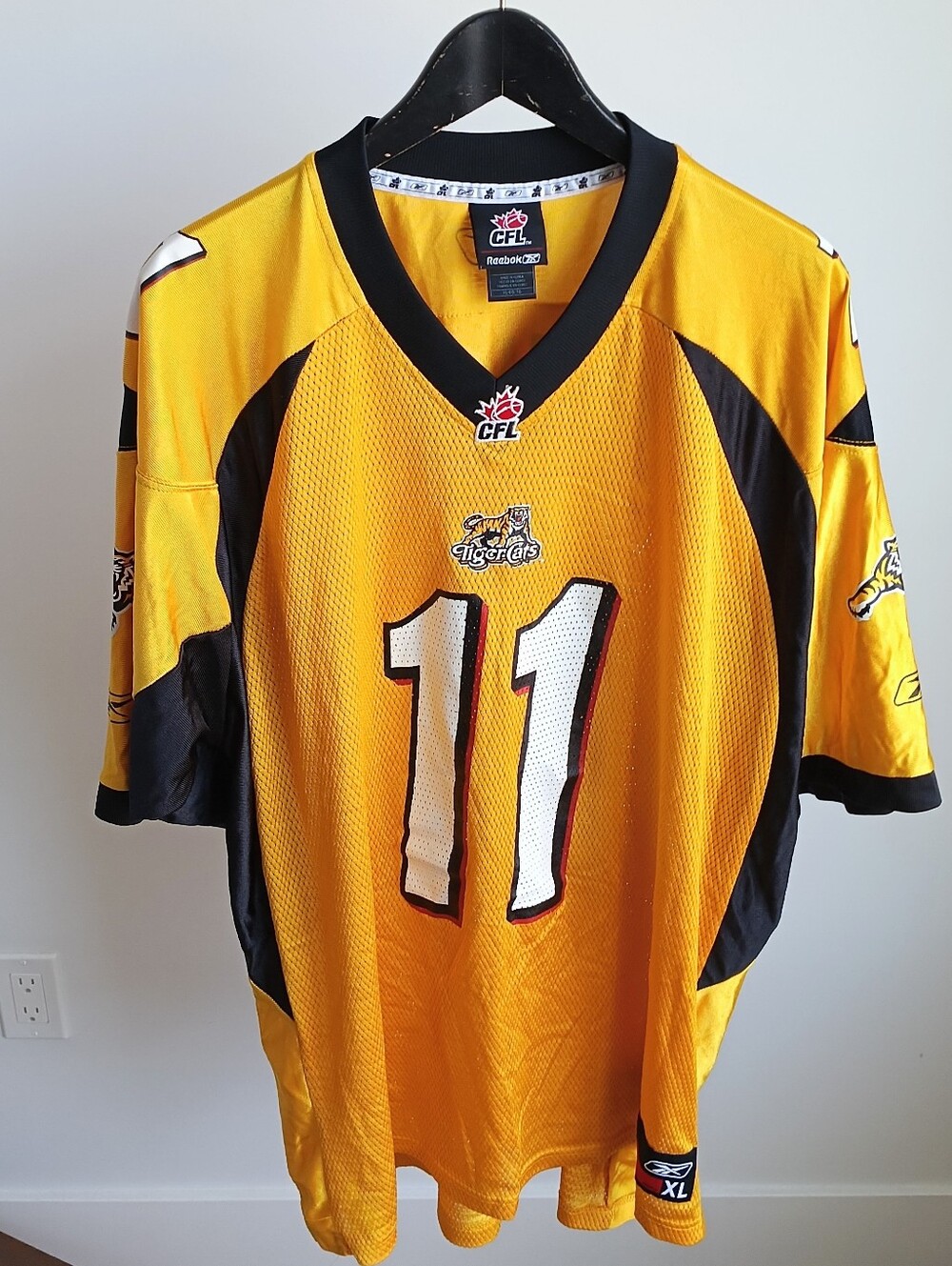 Reebok Y2K CFL Hamilton Tiger-Cats Maas 11 Jersey Yellow XL